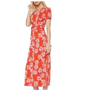 Find Tie Waist Floral Pattern Cotton Dress